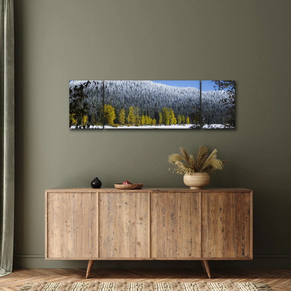 Obraz - ośnieżone góry zimą (170x50 cm)