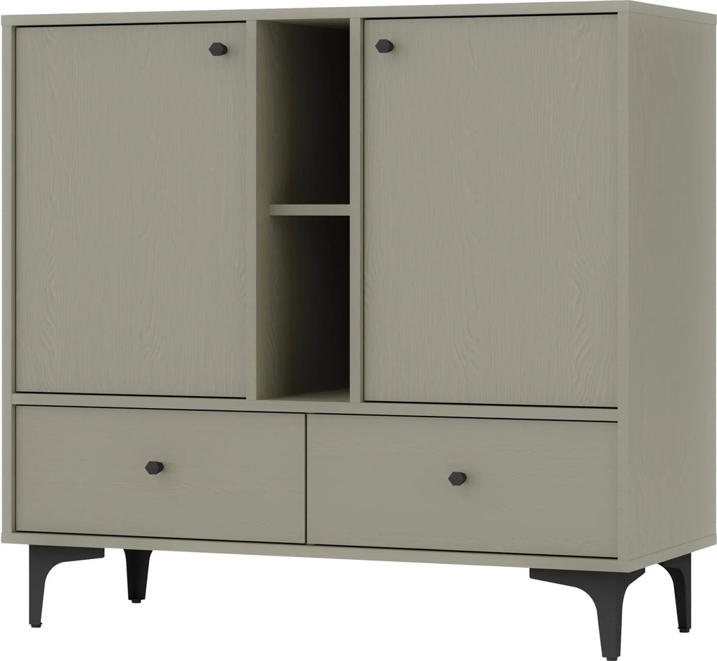 Komoda TORINO - Zielony / Wysokość 94 cm / 100 cm / 2 szuflady