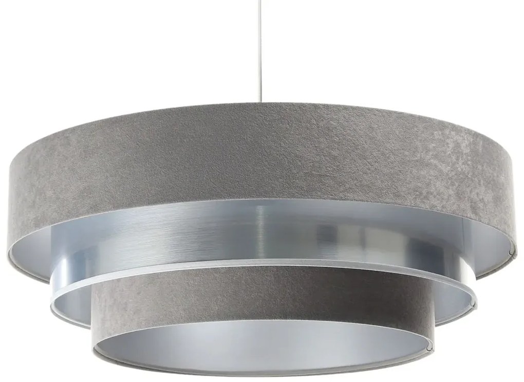 Szaro-srebrna okrągła lampa wisząca nad stół - 4X S454 L3-E88
