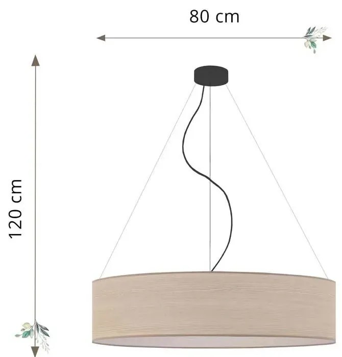 Lampa wisząca z fornirowym abażurem 80 cm - R8-Z91