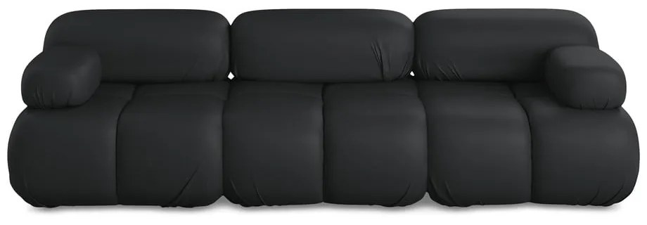 Czarna sofa modułowa z imitacji skóry 285 cm Lokua – Makamii