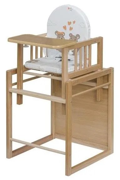 COSING - Dziecięce krzesełko do karmienia 2w1 Viktoria buk/biały
