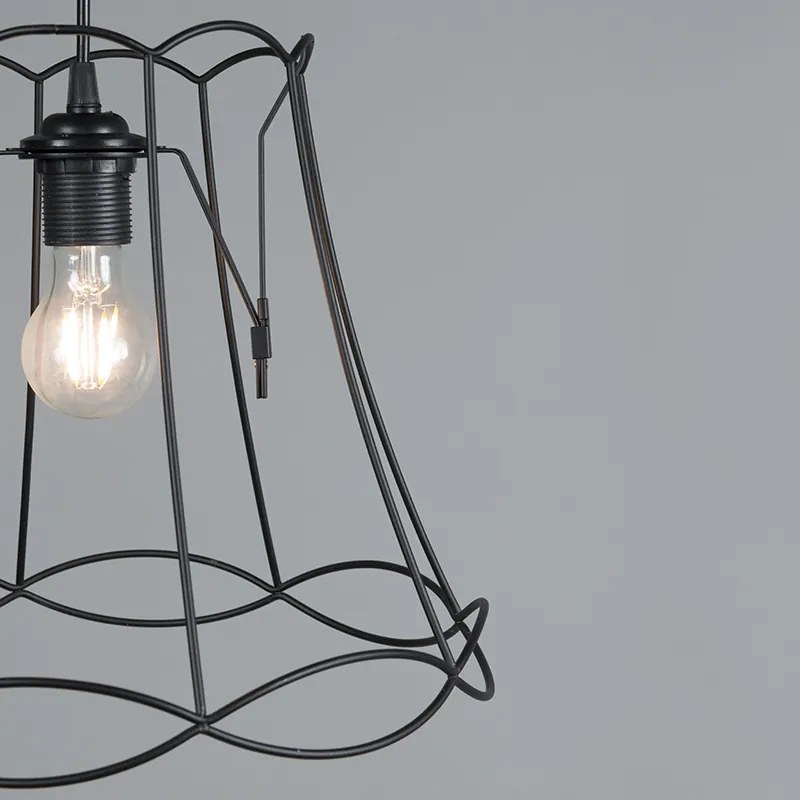 Retro Lampa wisząca czarna 35 cm - Granny Frame Retro Oswietlenie wewnetrzne