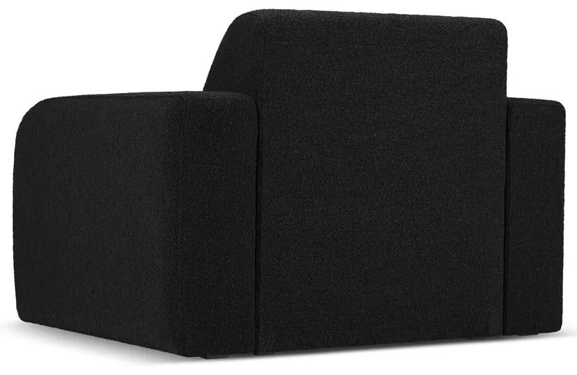 Czarny fotel z materiału bouclé Molino – Micadoni Home