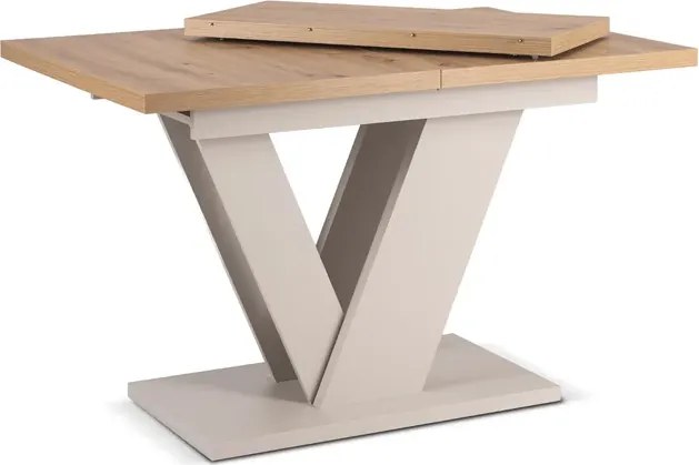 Stół Prostokątny Rozkładany CLARK 120-160 cm Dąb Artisan/Kaszmir Japandi