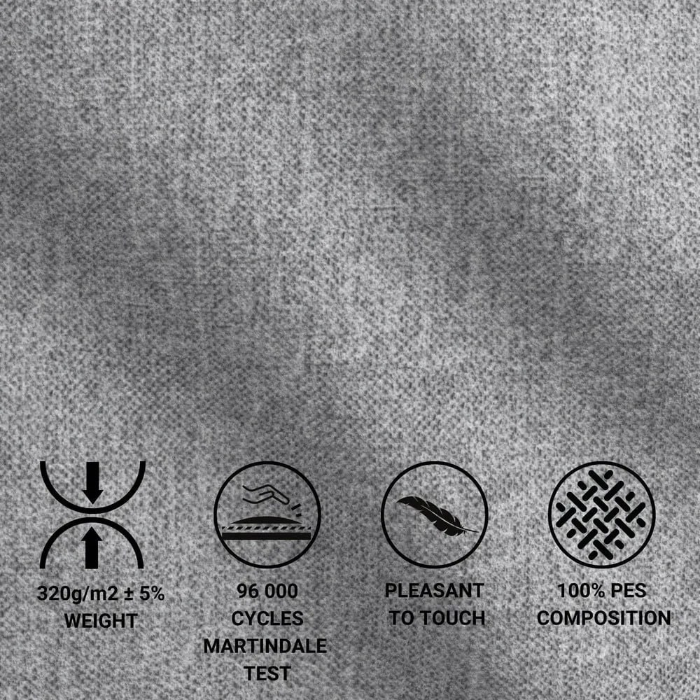 Szare tapicerowane łóżko dwuosobowe ze schowkiem ze stelażem 160x200 cm Lounge L – Maison de Rêve