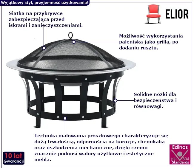 Palenisko ogrodowe z grillem - Botteli