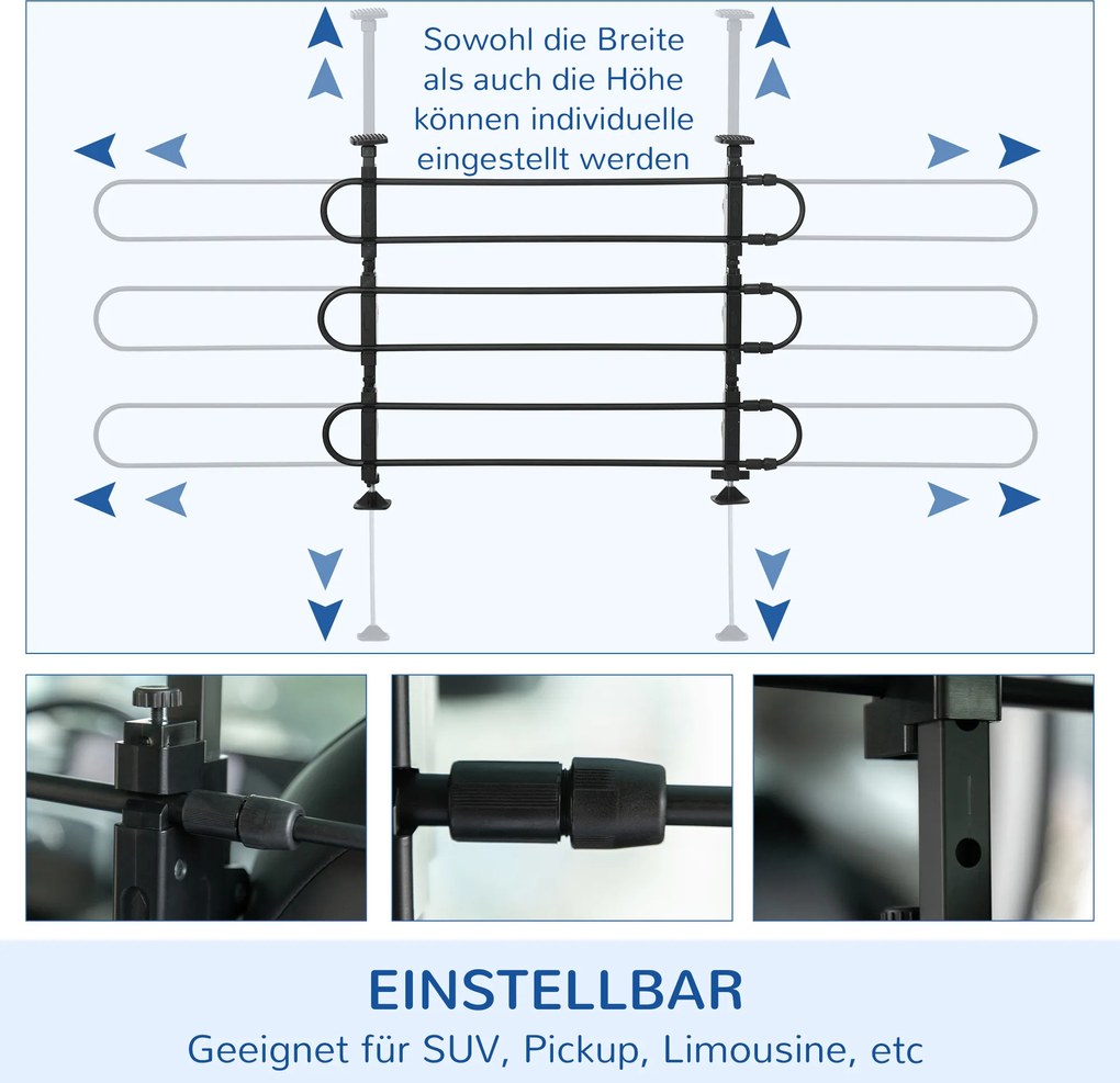 PawHut Bariery ochronne do samochodu dla psów Regulowane kratki bezpieczeństwa | Aosom PL