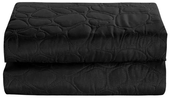 Czarna narzuta na łóżko STONE Rozmiar: 200 x 220 cm