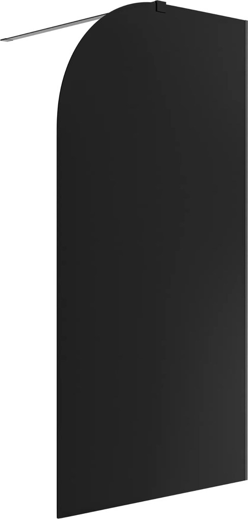 Ścianka prysznicowa WALK IN FIX czarna półokrągła 8 mm MOLIS Black Moon MASSI | różne rozmiary : Kolor profili kabiny - złoty, Szerokość ścianki - 80 cm, Typ montażu - WALK in FIX (Do ściany)