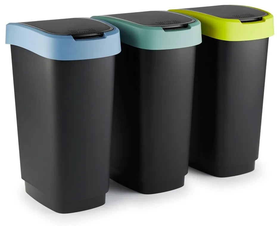 Kosz na śmieci z tworzywa sztucznego z recyklingu 50 L Twist − Rotho