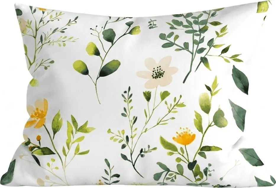 Poszewka na poduszkę z mikrofibry FLORAMA 50x70 cm, biała