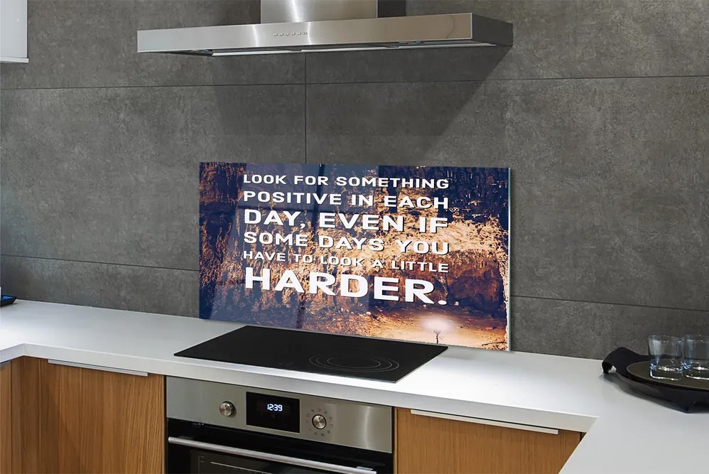 Szkło Ozdobne do Kuchni Napis w Jaskini