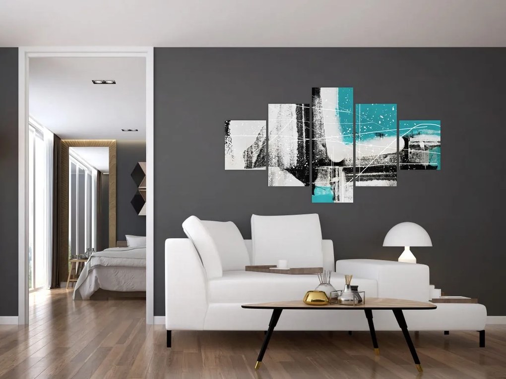 Obraz - Turkusowa abstrakcja (125x70 cm)