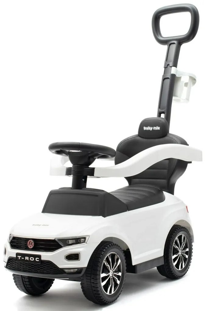 Baby Mix Odpychacz dla dzieci Volkswagen T-ROC z prowadnicą, biały