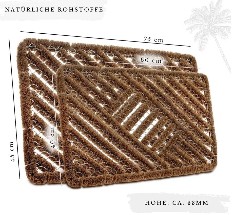 Wycieraczka z włókna kokosowego 45x75 cm Coco Natural – Hanse Home