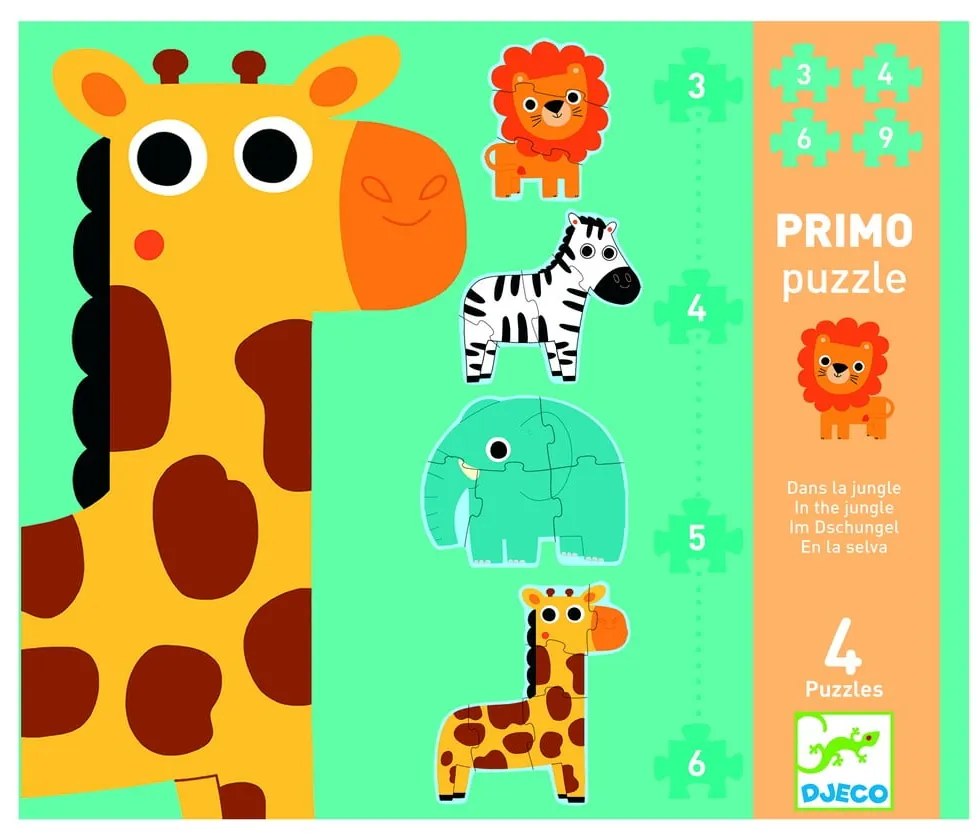 Zestaw 4 dziecięcych puzzlí Djeco Mini Jungle