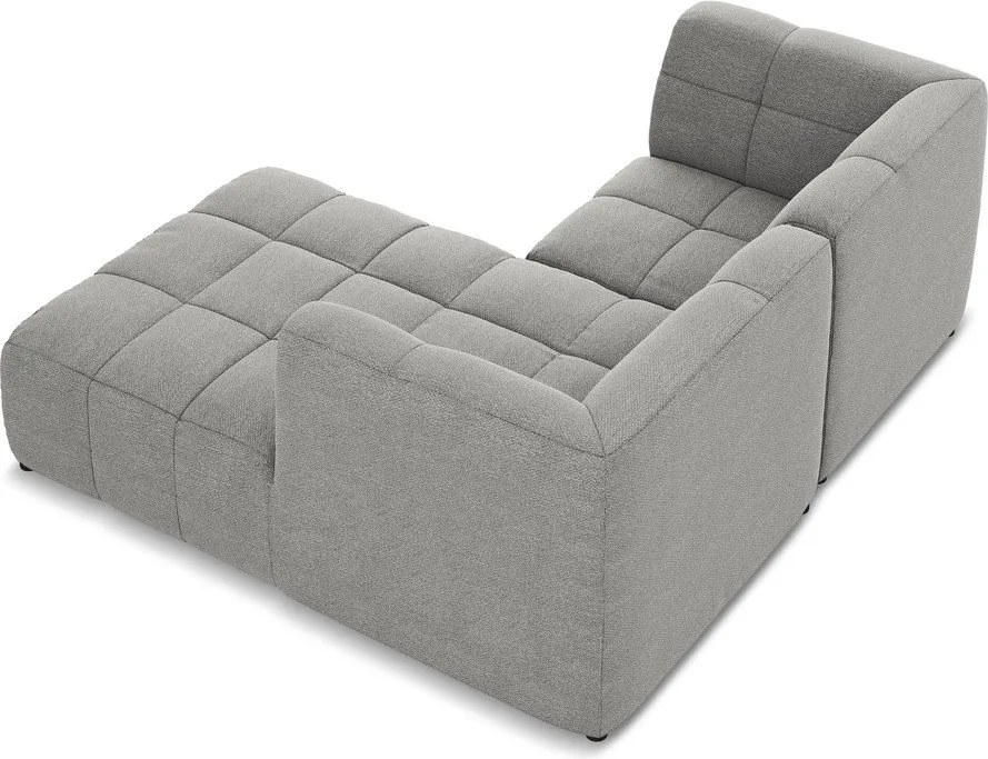 Szary narożnik z materiału bouclé (prawostronny/z szezlongiem) Aloha – Makamii