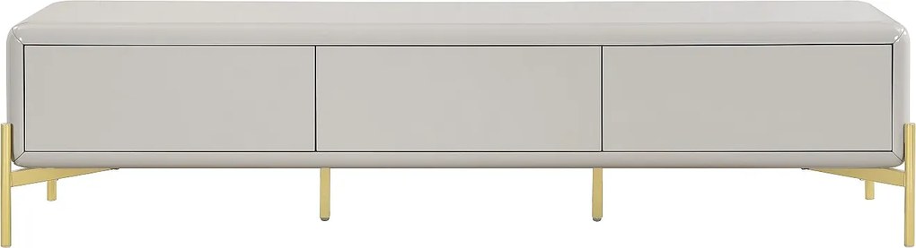 Szafka pod telewizor z 3 szufladami z płyty MDF - Beżowa i złota - LYBAKA
