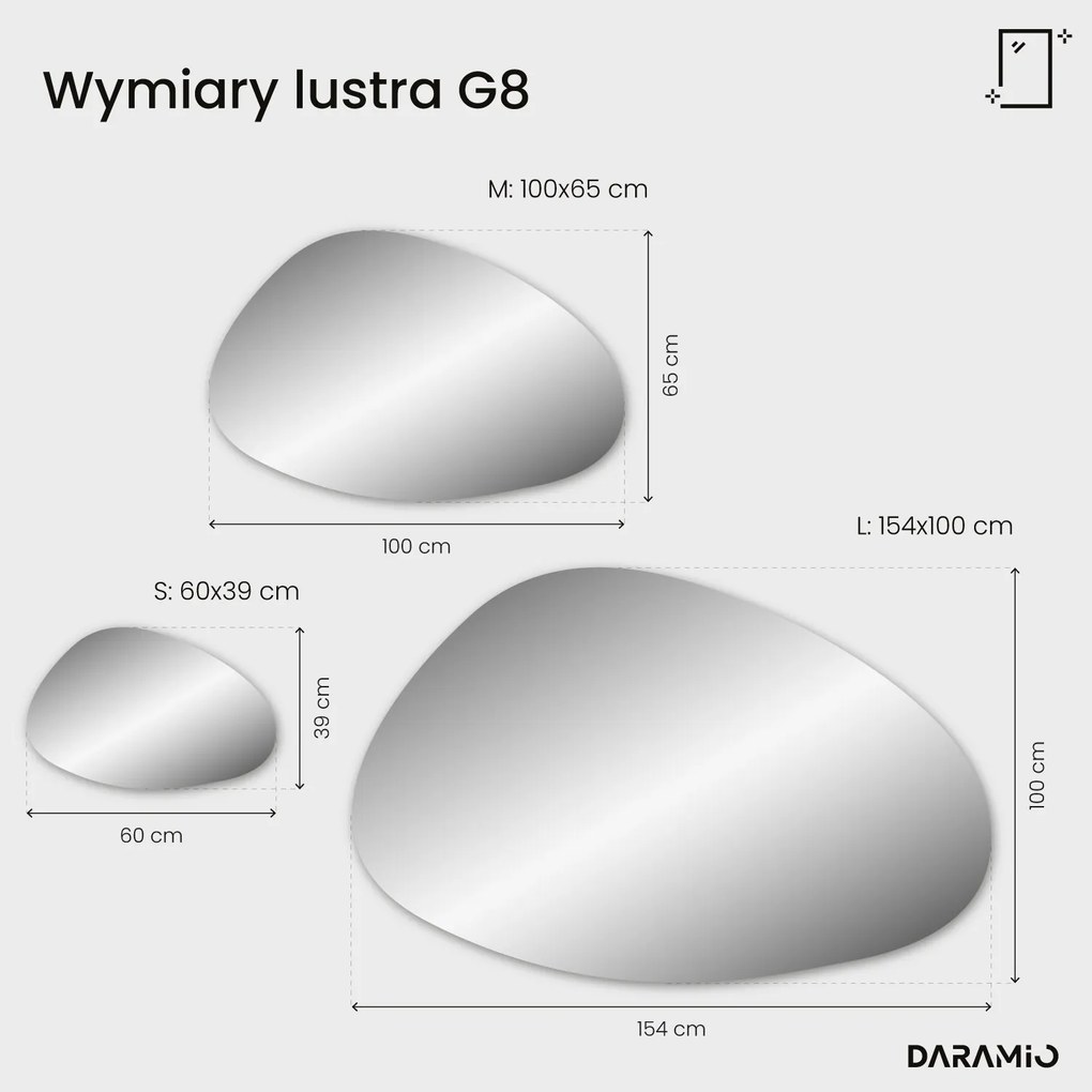 Lustro łazienkowe LED w kształcie kamienia G8