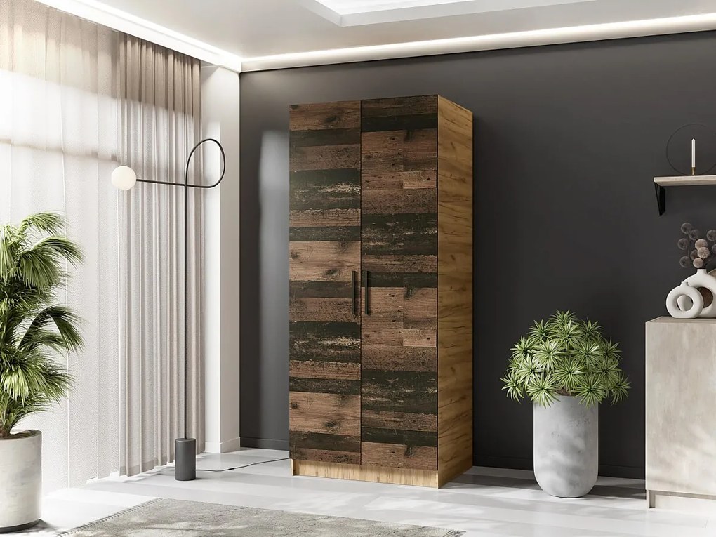 Szafa dwudrzwiowa GOLD 2D 78 dąb craft złoty + oldstyle