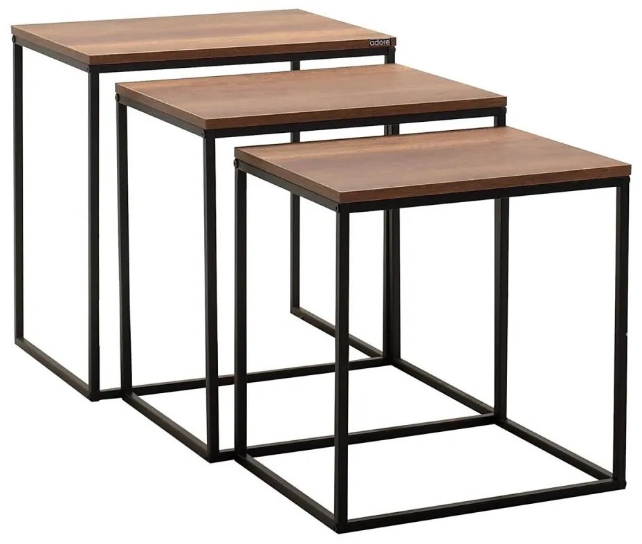 ZESTAW 3x Stolik konferencyjny brązowy