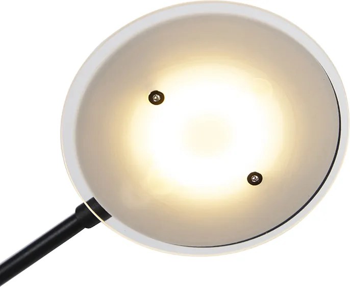 Lampa stojąca czarna z ramieniem do czytania, w tym LED i port USB - Sevilla