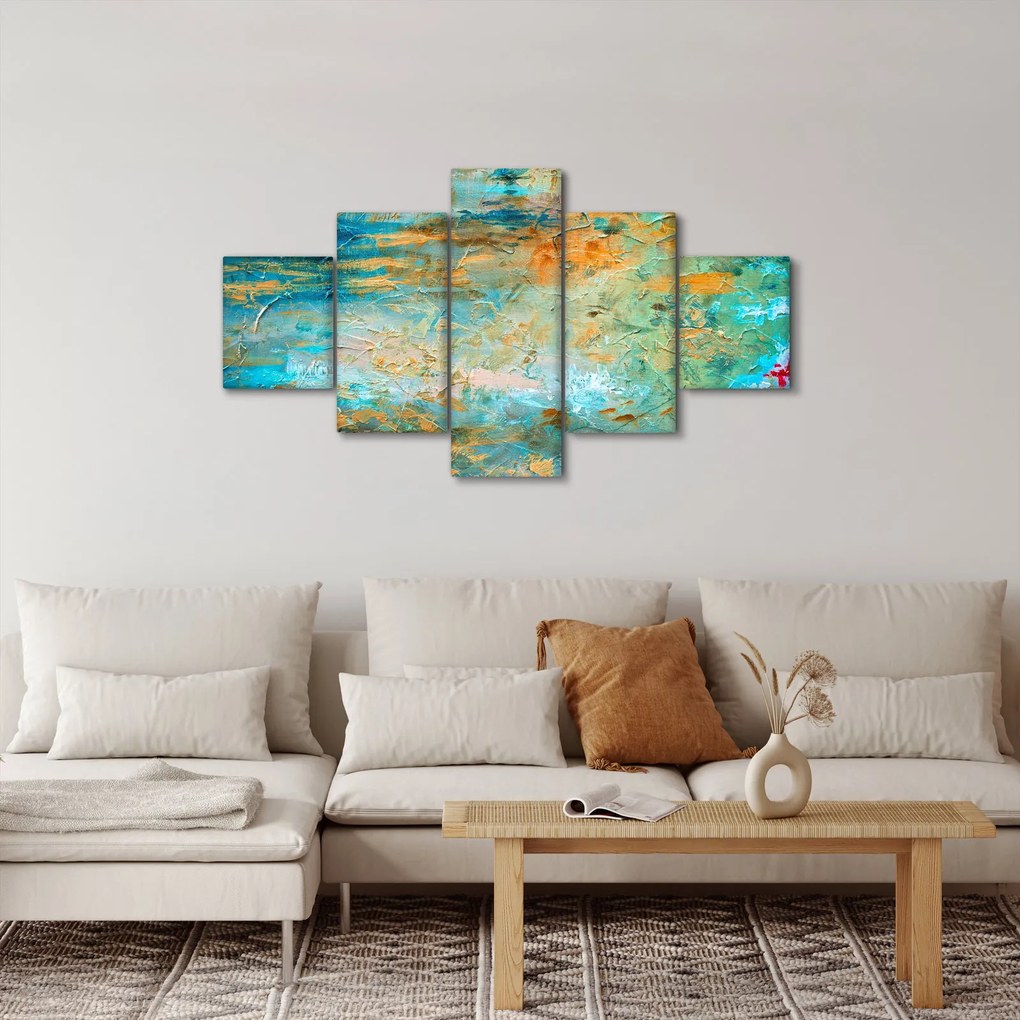 Obraz niebieskiej abstrakcji (125x70 cm)