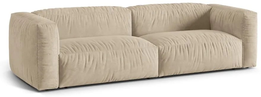 Beżowa aksamitna sofa modułowa 240 cm Martina – Micadoni