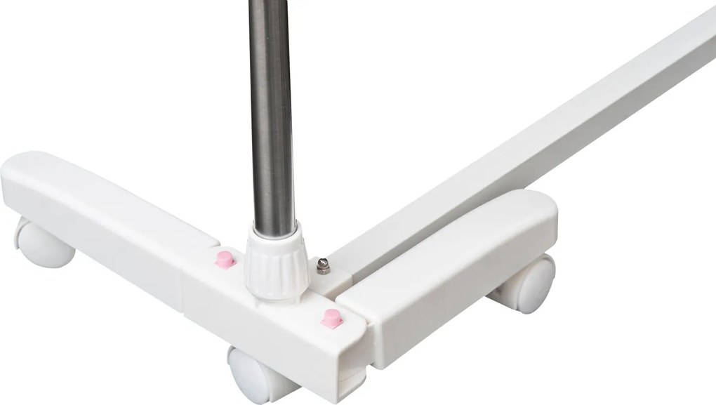 HOMCOM Suszarka na pranie składana z kółkami 3 poziomy regulowana wieszak na ubrania 80-142x55x152 cm | Aosom PL