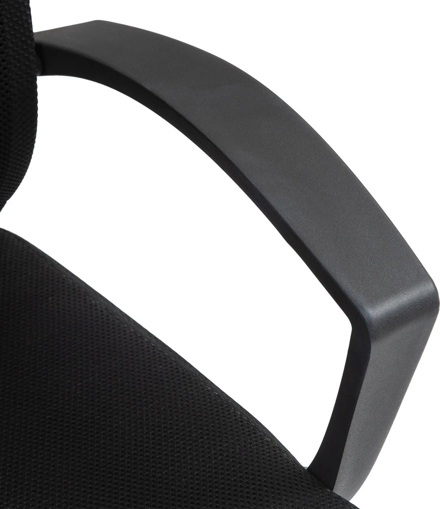 HOMCOM Fotel Biurowy z Siatkowym Oparciem, Regulowana Wysokość, do 120 kg, Czarny