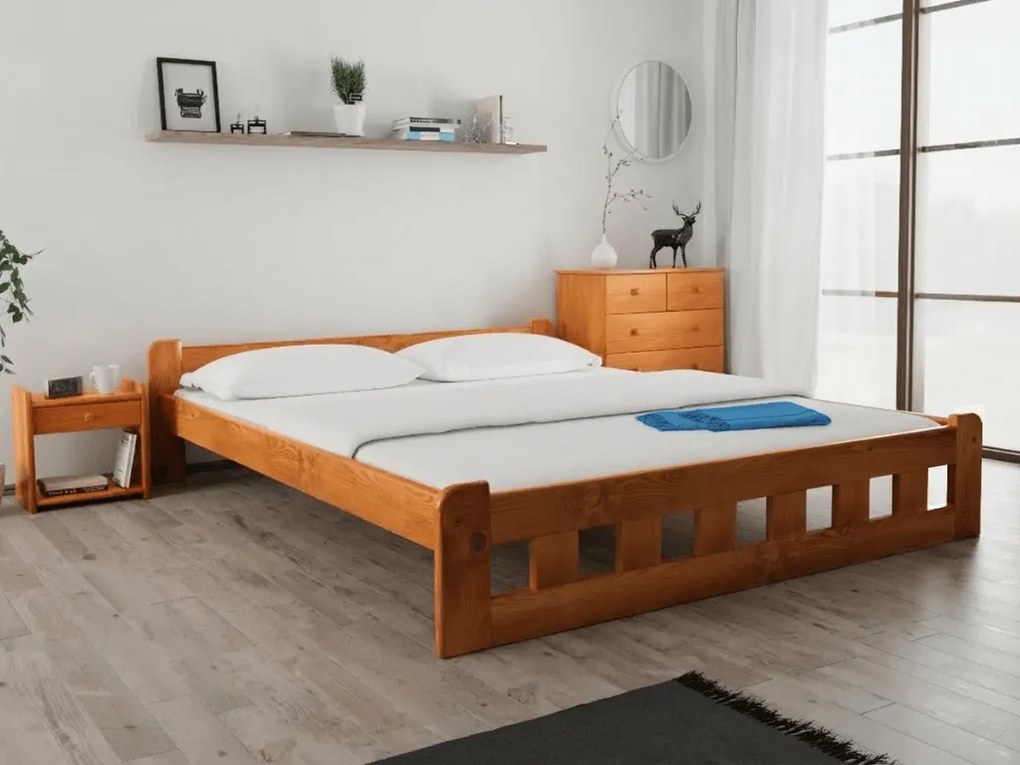 Łóżko Naomi podwyższone 180 x 200 cm, olcha Stelaż: Bez stelaża, Materac: Materac Coco Maxi 20 cm