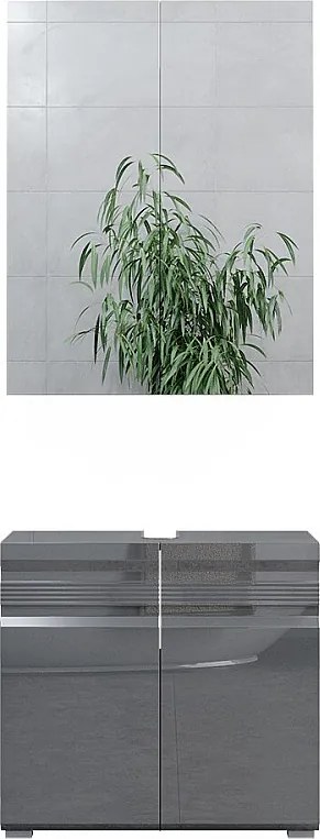 Zestaw mebli łazienkowych antracyt wysoki połysk 56x34x60 fredd