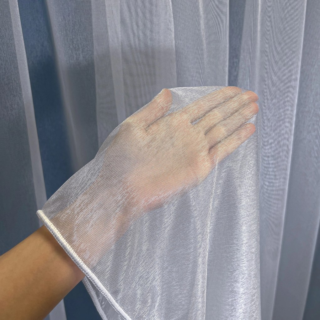 Firana gładka Mgiełka biała lekka zwiewna na metry – wys. 300 cm