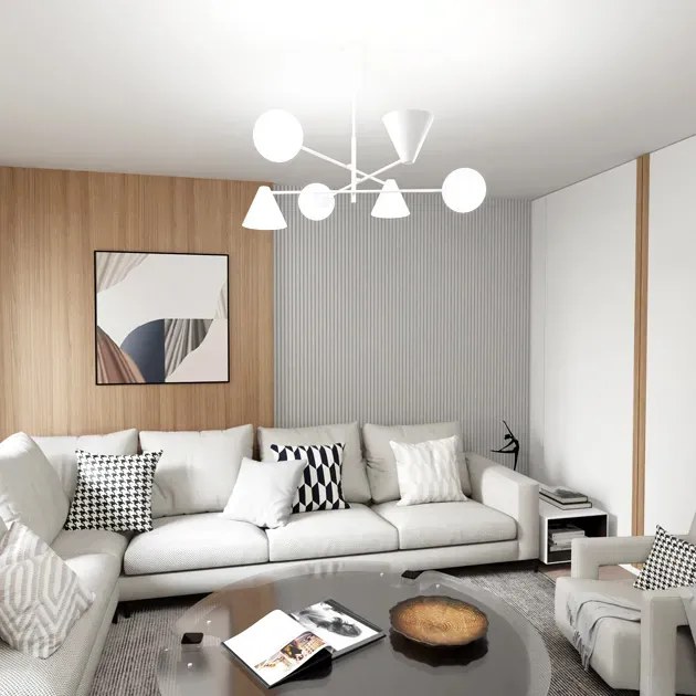 Biała nowoczesna lampa sufitowa - D141 G1-A55