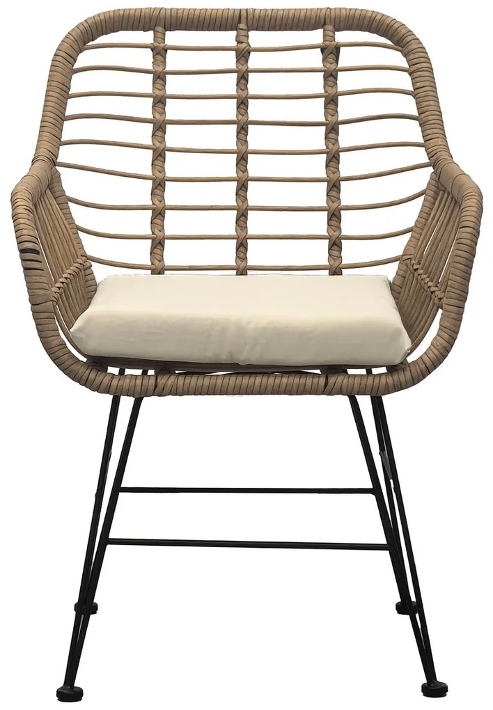 Autronic Zestaw ogrodowy 1+2, metal, polirattan,naturalny, AZ-F1208 NAT