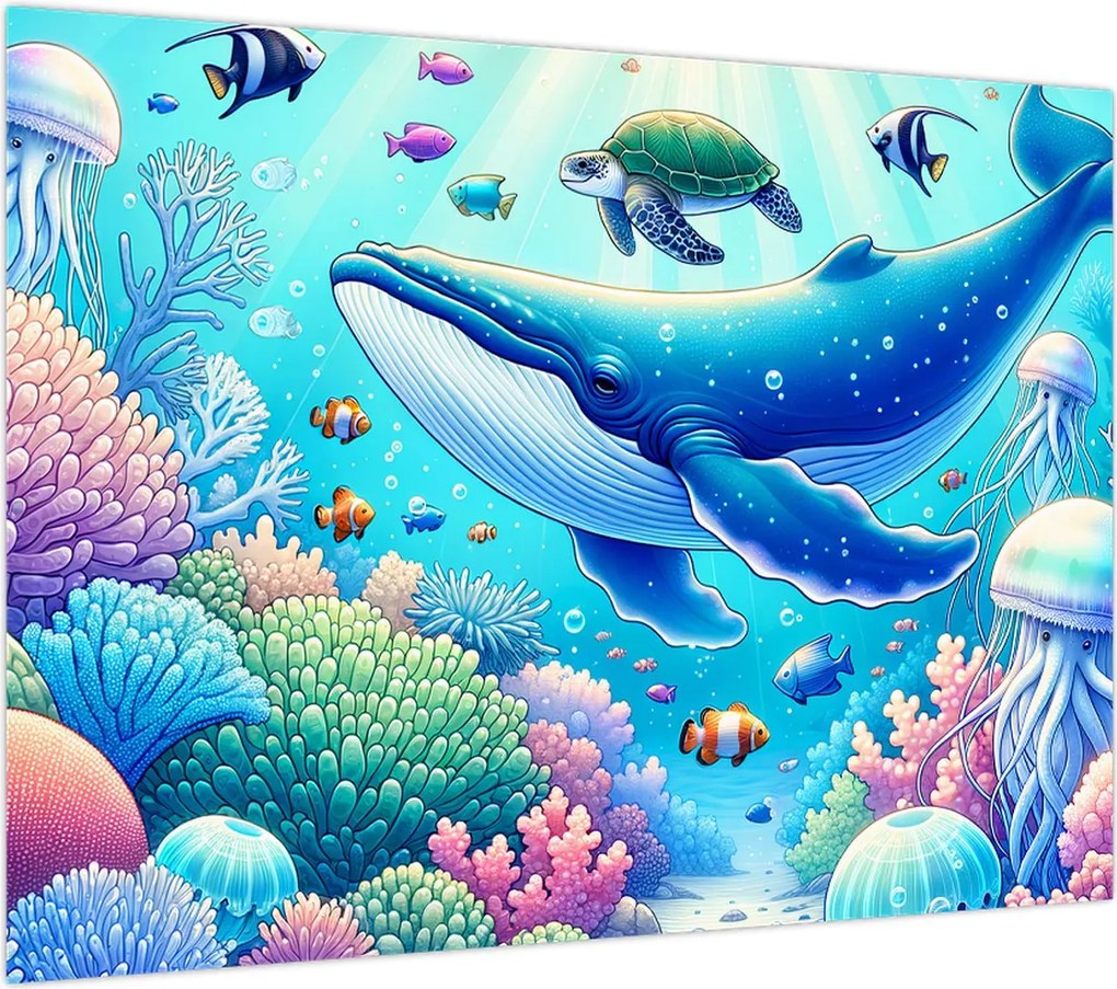 Obraz na szkle – Podwodny świat (70x50 cm)