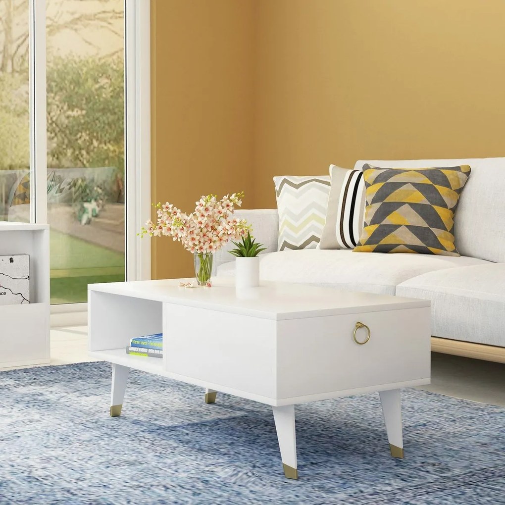 Stolik konferencyjny Delux White