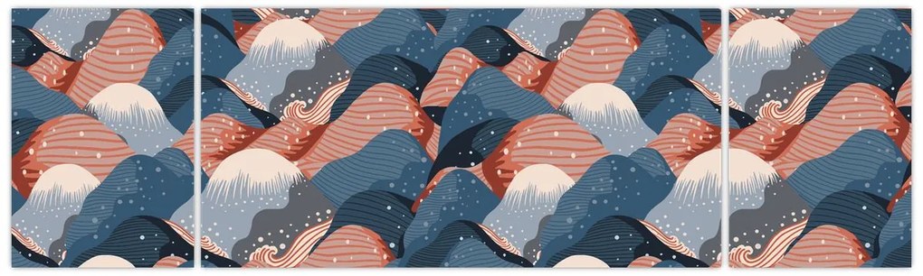 Obraz - Fale i wzgórza (170x50 cm)