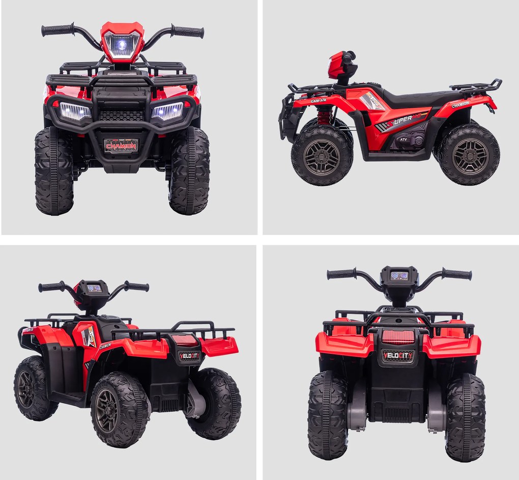 Elektryczny quad dziecięcy HOMCOM, samochód elektryczny, elektryczny quad, pojazd dziecięcy, czerwony