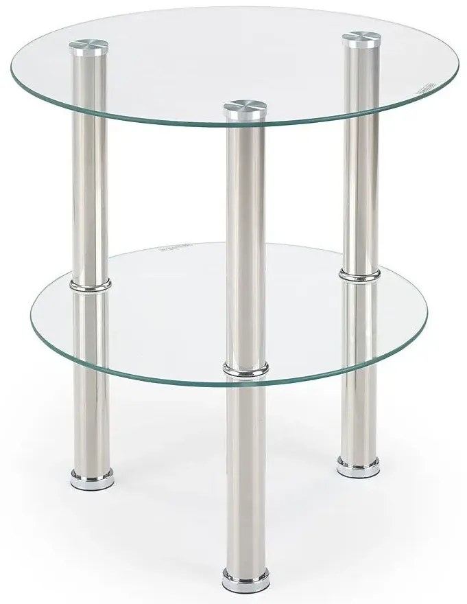 Bezbarwna Okrągła Ława Szklana 140 Cm C0-B60
