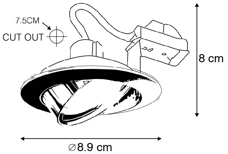 Zestaw 12 wpuszczanych reflektorów białych, regulowanych - Cisco