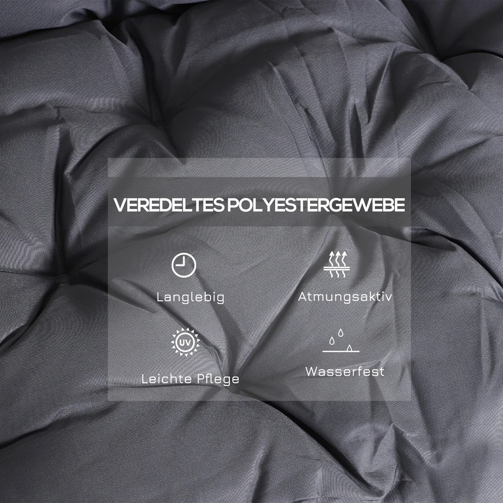 Outsunny Poduszka na Ławkę Huśtawkę Ogrodową Szara 98x100x8 cm Idealna do Komfortowego Siedzenia | Aosom PL