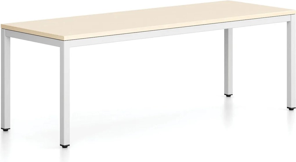 Ławka FRAME, podstawa biała, 1685 x 404 x 468 mm, brzoza
