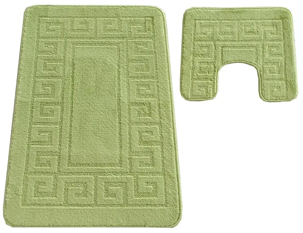 Zielony Komplet Antypoślizgowych Dywaników Łazienkowych 160X200 T2-G75