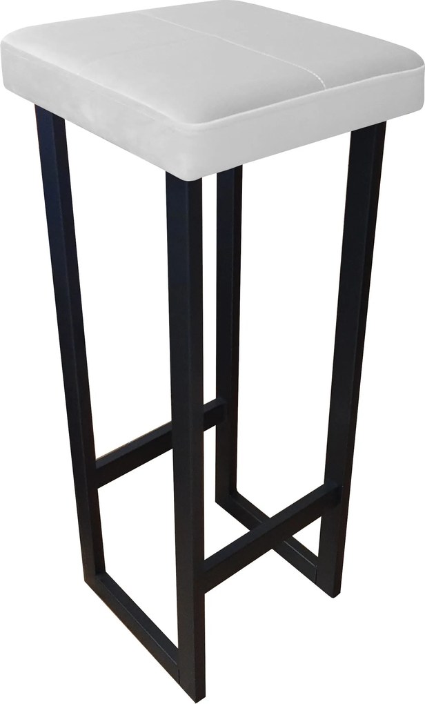Hoker ALEX krzesło barowe tkanina Welur podstawa metalowa : Kolor Stelaża - Czarny , Kolor tkaniny - VELVET - MG39, Wysokość - 90 cm