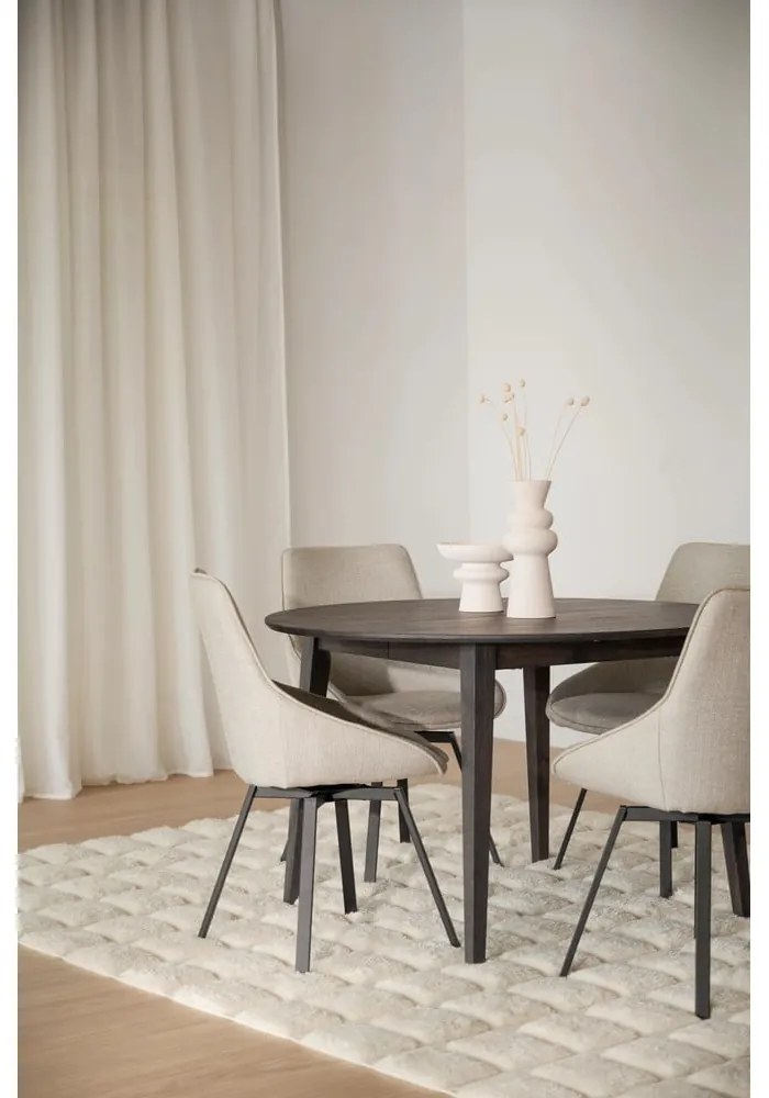 Okrągły rozkładany stół z litego drewna dębowego ø 120 cm Filippa – Rowico