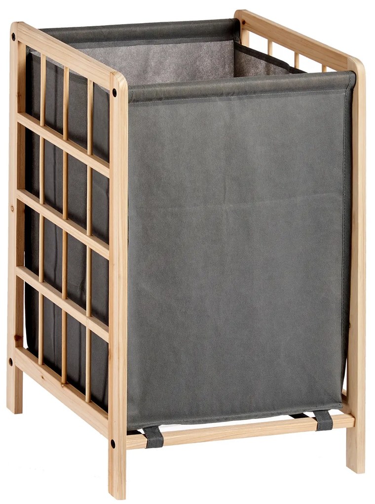 Kosz do szafy, drewno + tkanina
