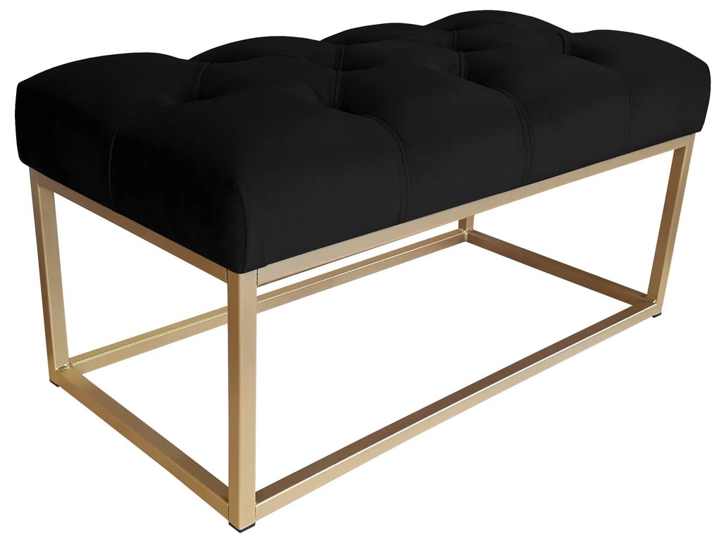 Ławka CHESTERFIELD LOFT podstawa złota pufa podnóżek MG19