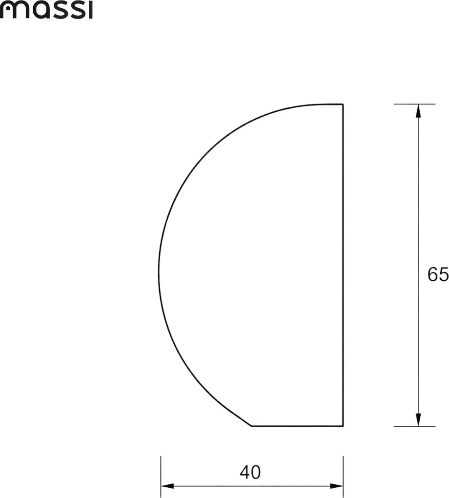 Lustro półokrągłe z podświetleniem MOON Half Cut LED | Różne rozmiary | Różne kolory : Kolor tafli szkła - Brąz, Rozmiar - 40 x 65 cm, Wersja - Lewa